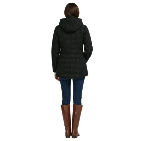 Lands End Women's Quilted Jacket Hooded Size Small Black Fully Lined Zip NWT - Picture 4 of 15